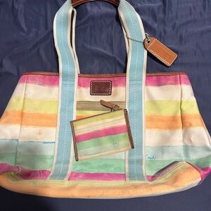 Authentic coach bag with matching wallet